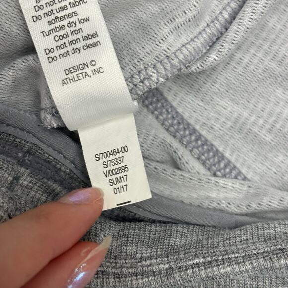 Athleta Techie Terry Space Dye Gray S Drawstring Pull On Mini Athletic Skirt - Picture 5 of 9